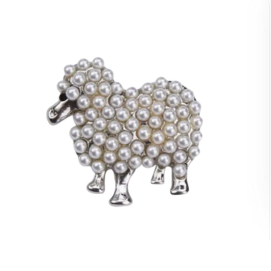 Fun Pearl Sheep Brooch