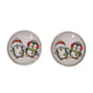 Fun Penguin Round Clip On Earrings