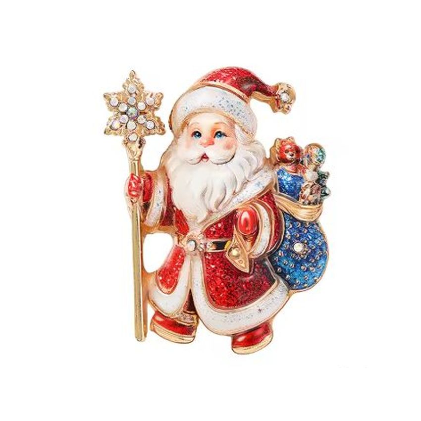 Fun Santa Claus Christmas Brooch