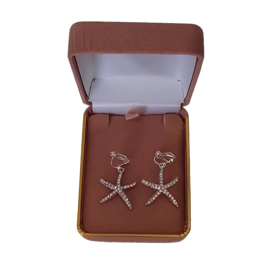 Fun Silver Starfish Clip On Earrings(2)