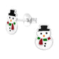 Fun Sterling Silver Kids Snowman Earrings