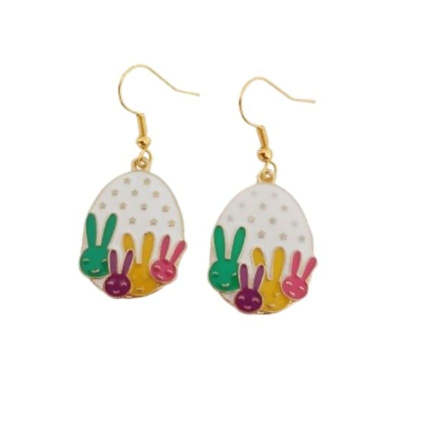 Funny Bunny Egg Fashion Earrings