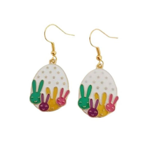 Funny Bunny Egg Fashion Earrings