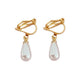Gils Gold Teardrop Pearl Clip On Earrings(2)