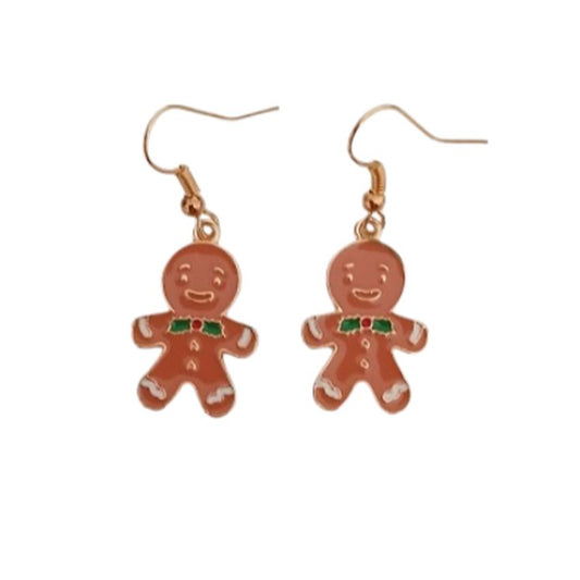Gingerbread Hook Christmas Earrings