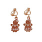 Gingerbread Person Christmas Clip On Earrings