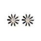 Girls Black Enamel Silver Flower Earrings
