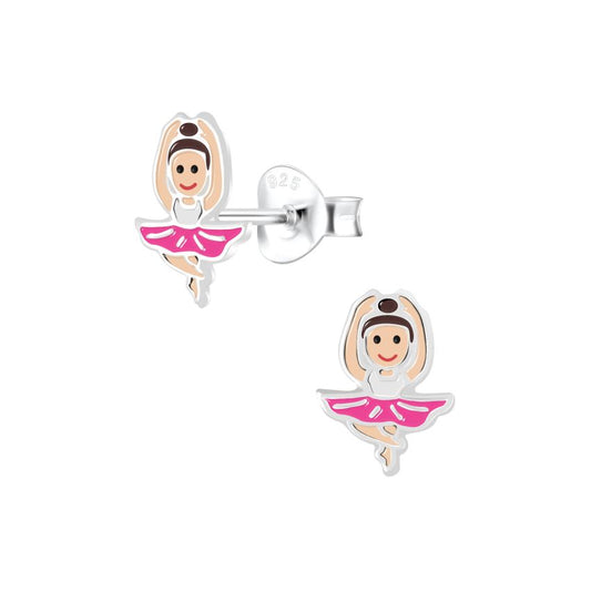 Girls Dancer Sterling Silver Earrings