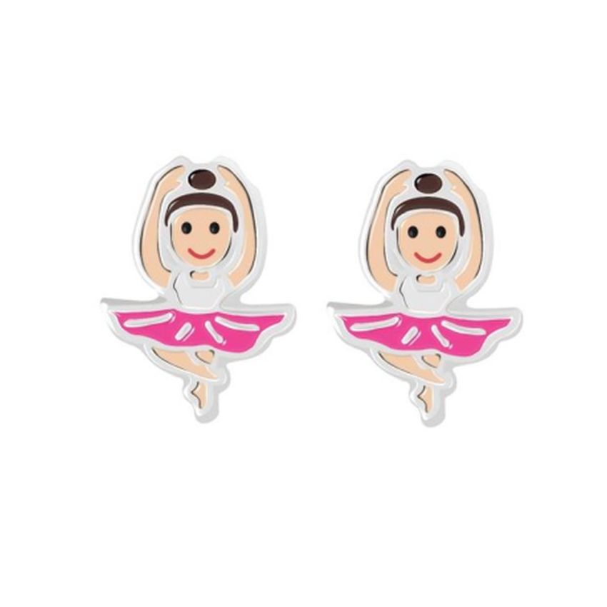 Girls Dancer Sterling Silver Earrings