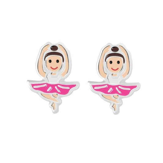 Girls Dancer Sterling Silver Earrings