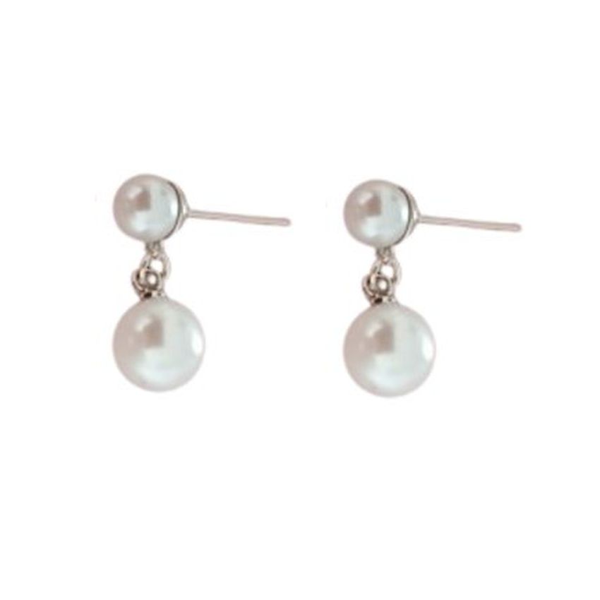 Girls Double Pearl Centre Earrings