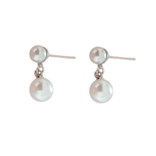 Girls Double Pearl Centre Earrings