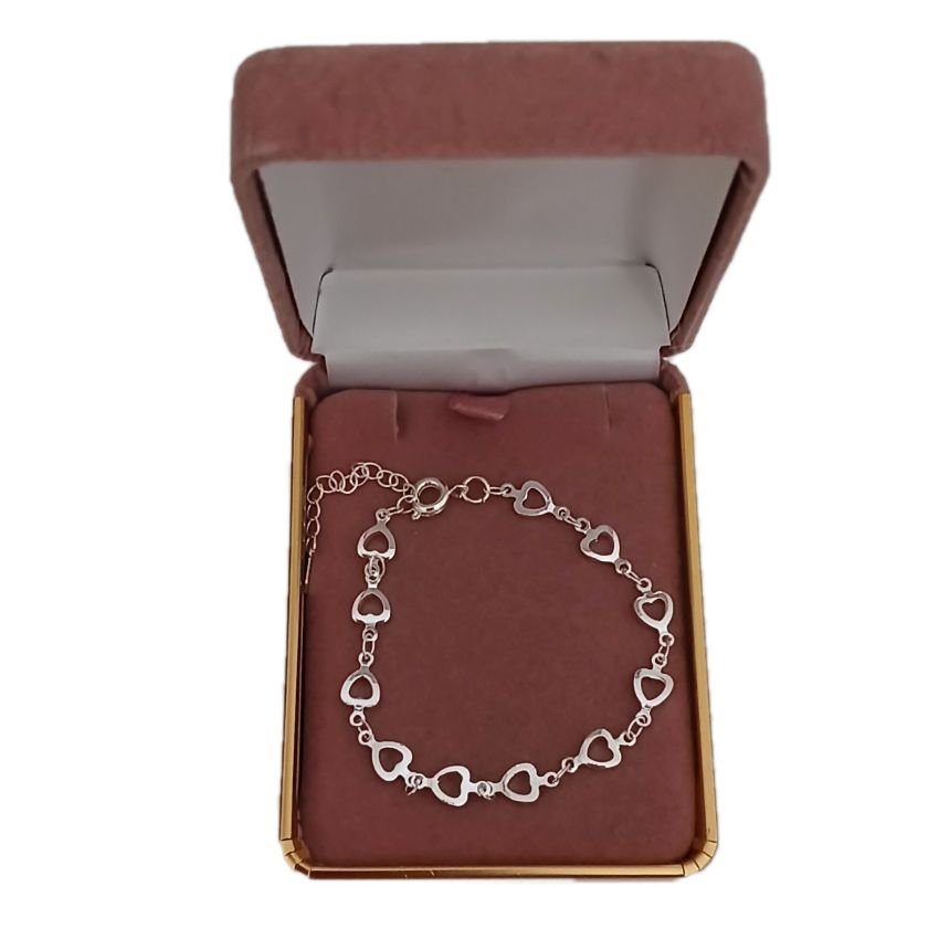 Girls Small Heart Links Silver Bracelet(2)