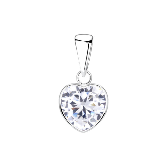 Girls Small Heart Sterling Silver Pendant