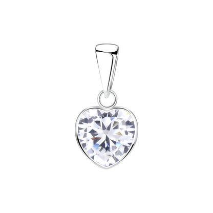 Girls Small Heart Sterling Silver Pendant