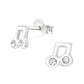 Girls Small Sterling Silver Musical Note Earrings