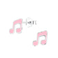 Girls Small Sterling Silver Musical Note Earrings