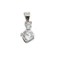 Girls Small White Cubic Zirconia Stone Sitting Cat Pendant