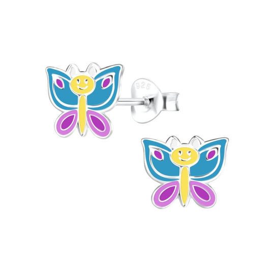 Girls Sterling Silver Butterfly Earrings