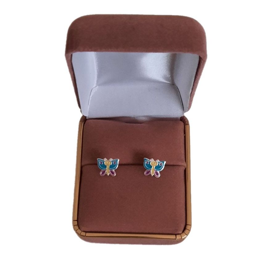 Girls Sterling Silver Butterfly Earrings(2)