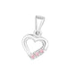 Girls Sterling Silver CZ Heart Pendant