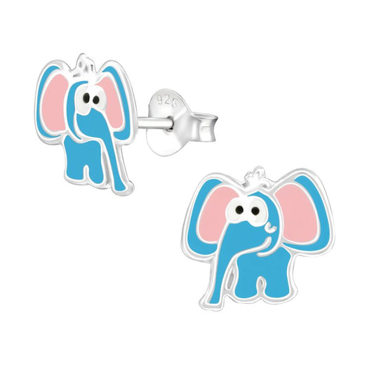 Girls Sterling Silver Elephant Earrings