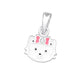 Girls Sterling Silver Enamel Cat Pendant