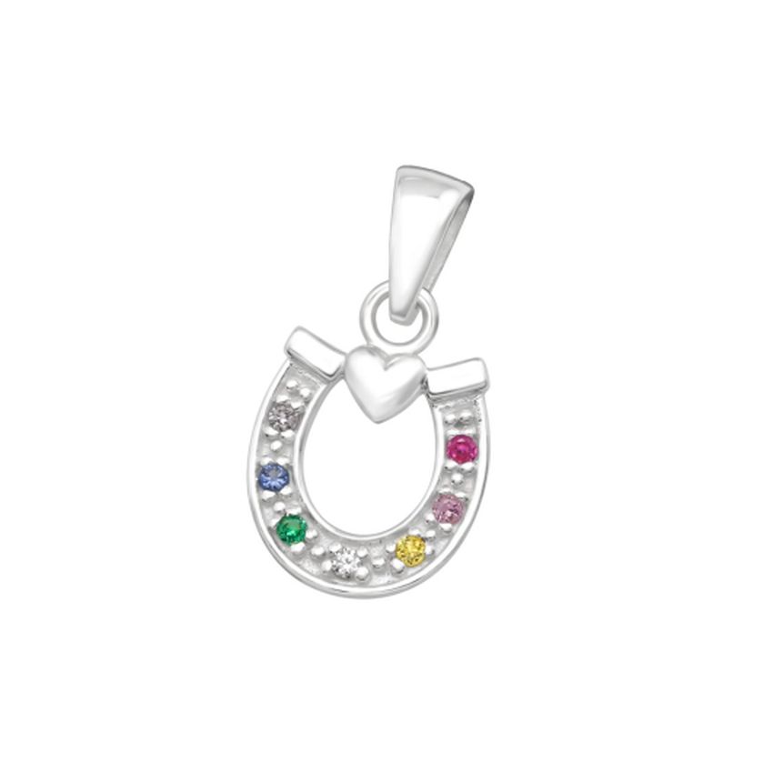 Girls Sterling Silver Horseshoe Pendant