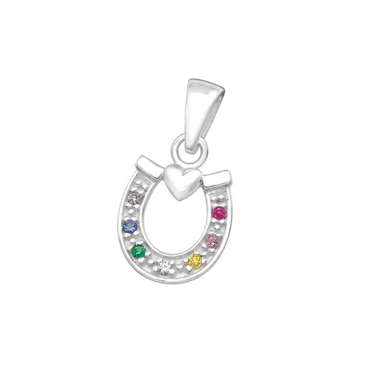 Girls Sterling Silver Horseshoe Pendant