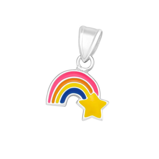 Girls Sterling Silver Rainbow Pendant