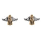 Girls Two Tone 9ct Gold And Silver Angel Earrings