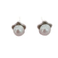 Girls Silver Edged Communion Pearl Centre Earrings