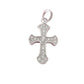Girls Sterling Silver Bevelled Pave Cubic Zirconia Cross Pendant