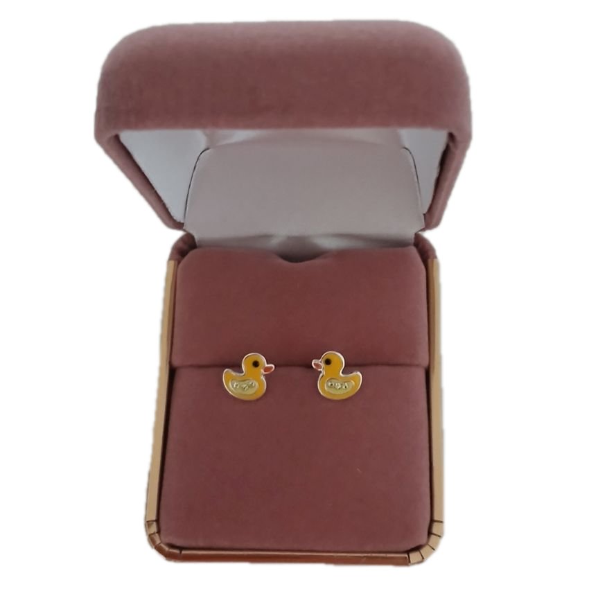 Girls Sterling Silver Duck Earrings
