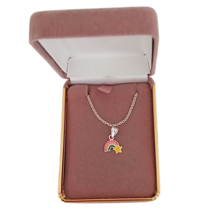 Girls Sterling Silver Rainbow Pendant(2)