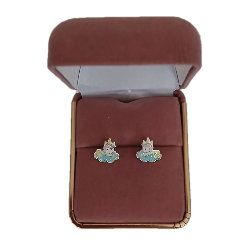 Glitter Sterling Silver Unicorn Earrings