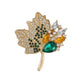 Gold And Crystal Maple Leaf Brooch