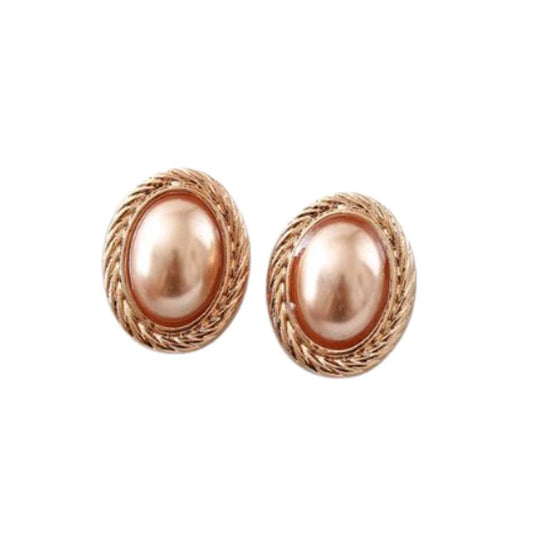 Gold Centre Oval Clip On Earrings