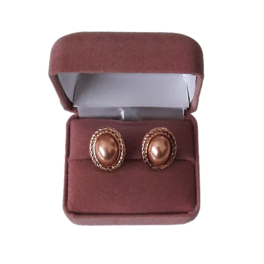 Gold Centre Oval Clip On Earrings(2)