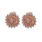 Gold Crystal Round Clip On Earrings