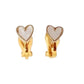 Gold Heart Communion Clip On Earrings