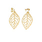 Gold Leaf Drop Clip On Earrings