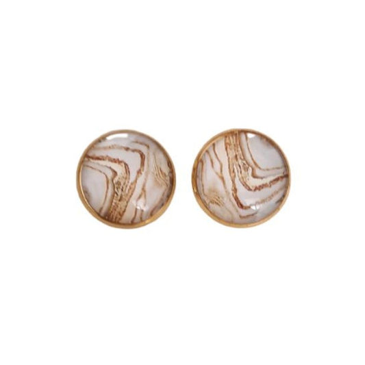 Gold Ore Round Clip On Earrings