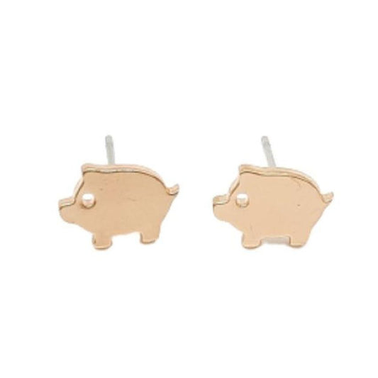 Gold Plated Pig Earrings