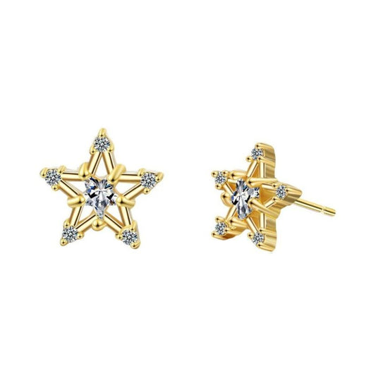 Gold Plated Sparkly Star Earrings