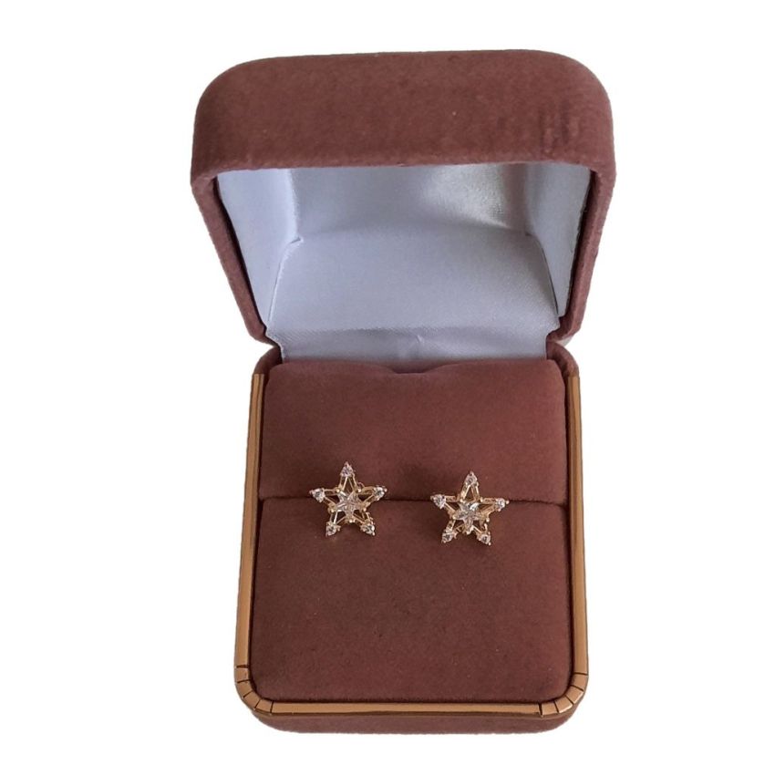 Gold Plated Sparkly Star Earrings(2)