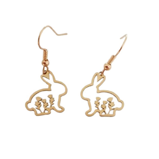 Gold Rabbit Fashion Earrings