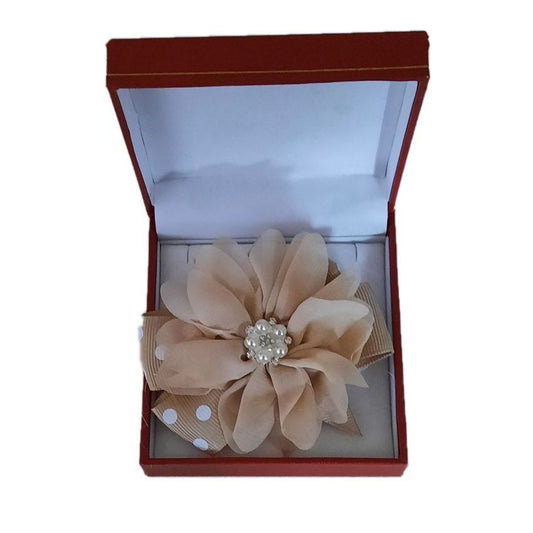 Gold Spot Ribbon Flower Wrist Corsage