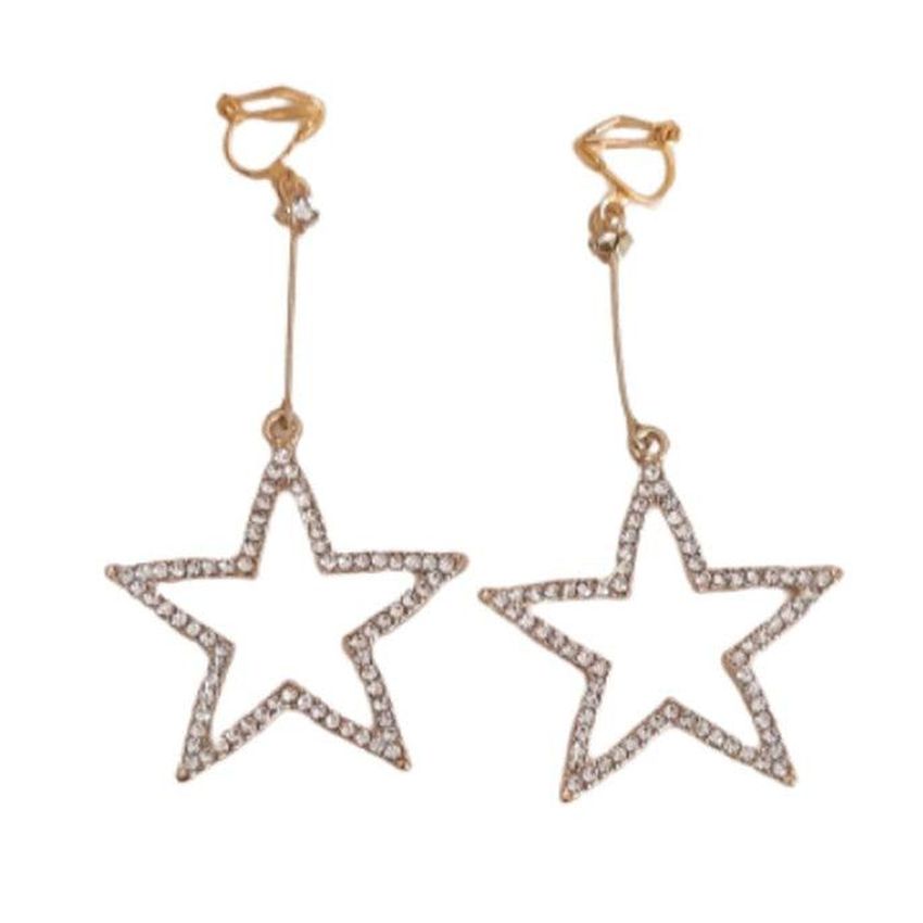 Gold Star Clip On Earrings