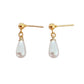 Gold Tone Kids Drop Pearl Earrings